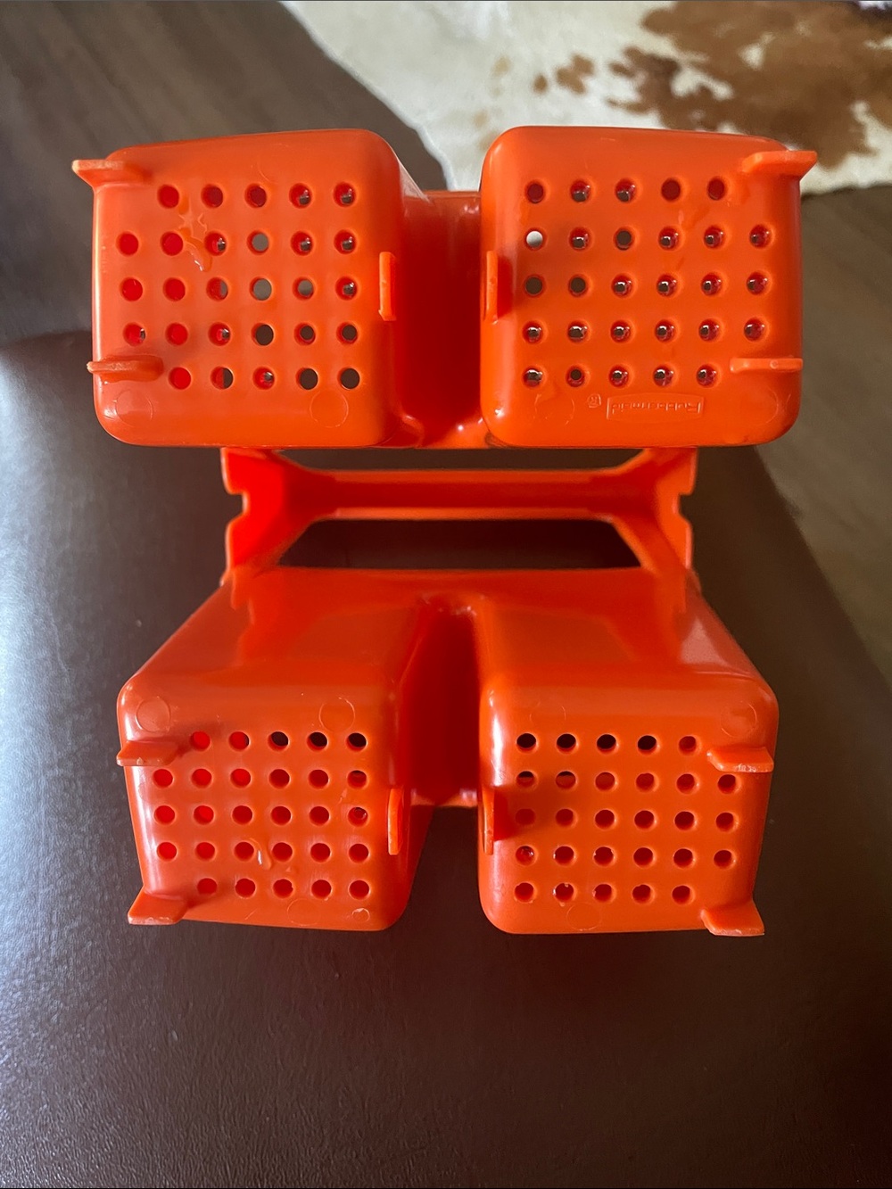 Small Orange Plastic Storage Container - Picture 4 of 4